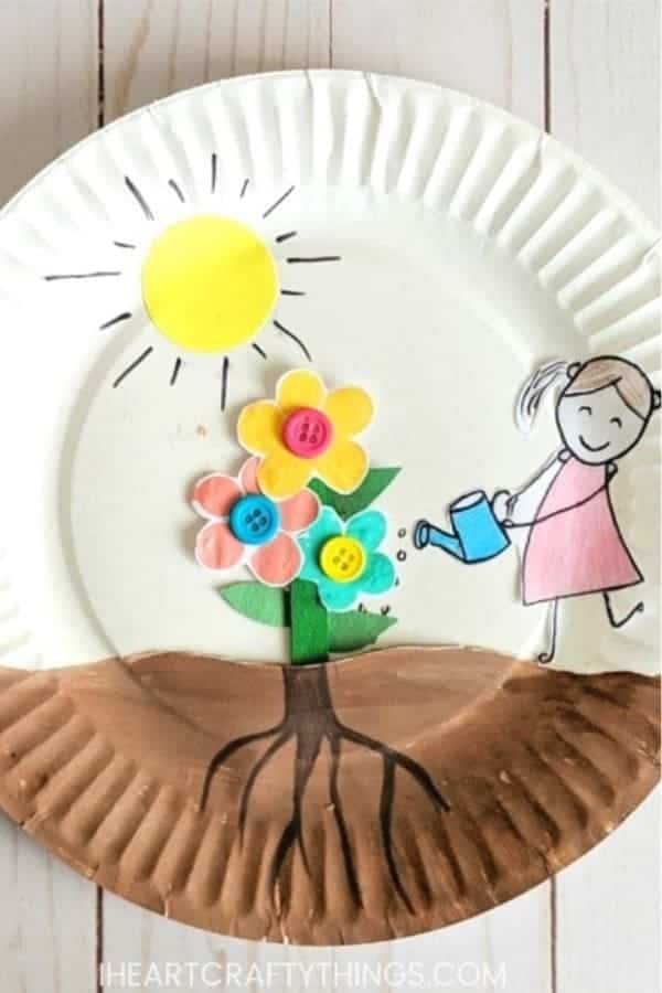 Paper Plate Growing Flower Craft