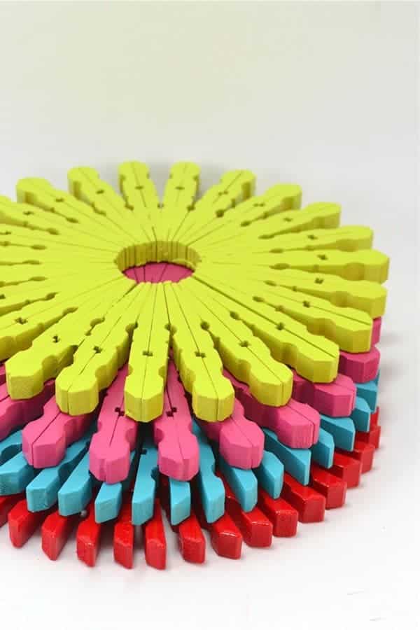 Colorful Clothespin Trivets