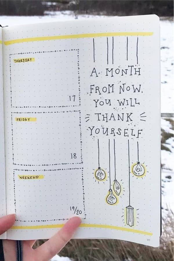 Weekly Spread With Hanging Lights