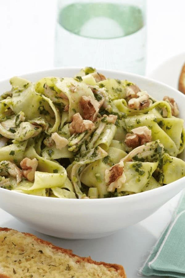 Spinach and Walnut Pappardelle