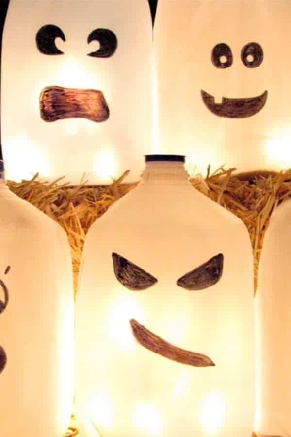 DIY Milk Jug Ghosts