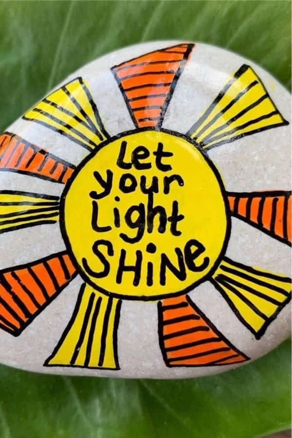 Let Your Light Shine Painted Stone