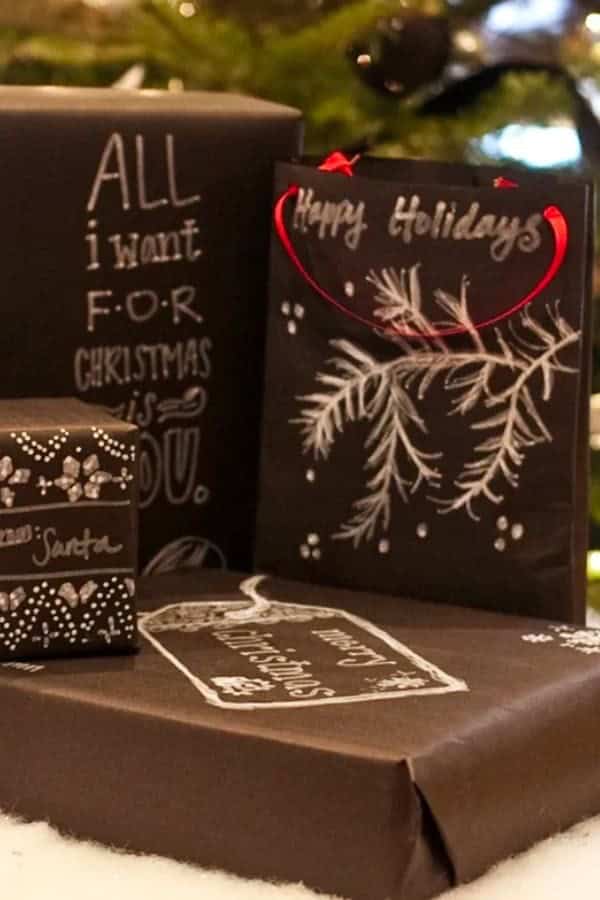 DIY CHALKBOARD GIFT WRAP