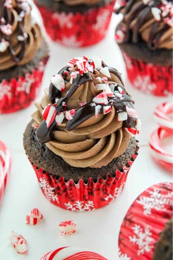 Peppermint Mocha Chocolate Cupcakes