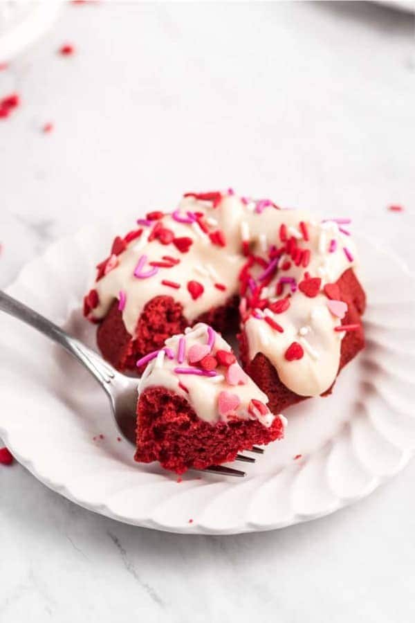 Mini Red Velvet Bundt Cakes with Cream Cheese Frosting