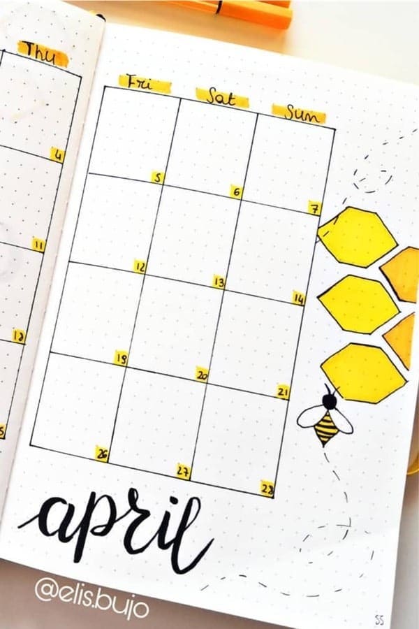 Honey Bee Monthly Layout