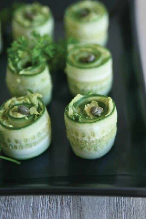 CUCUMBER ROLLS WITH CREAMY AVOCADO