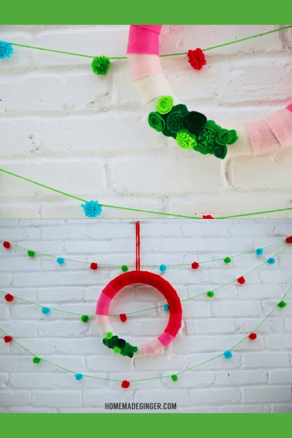 Pom Pom Garland from a Fork