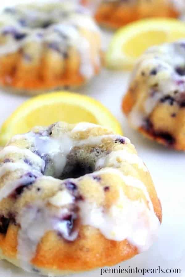 Lemon Blueberry Mini Bundt Cake Recipe