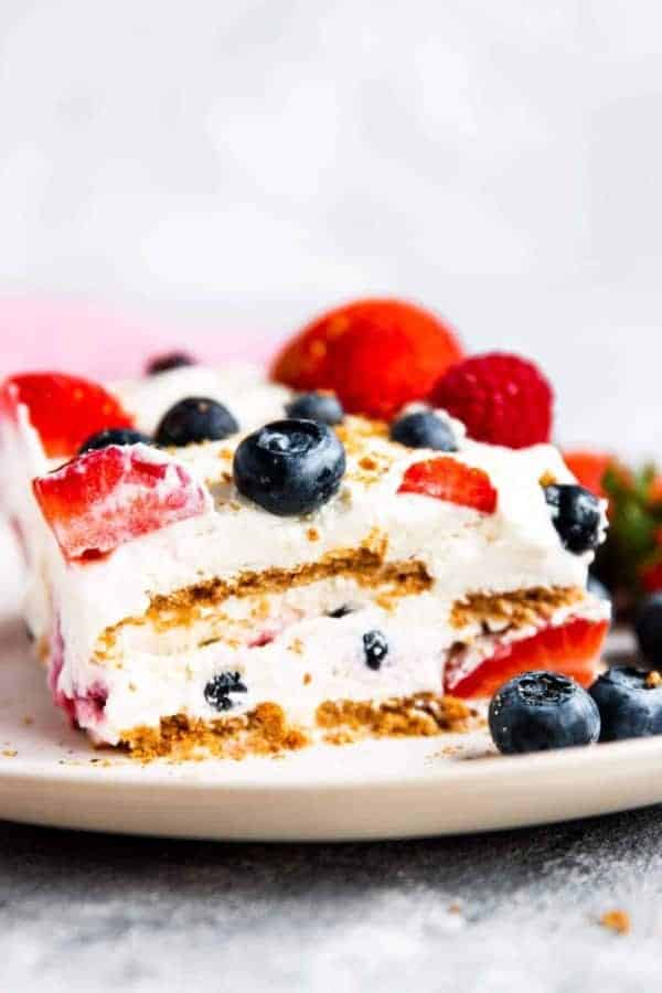 TRIPLE BERRY ICEBOX CAKE