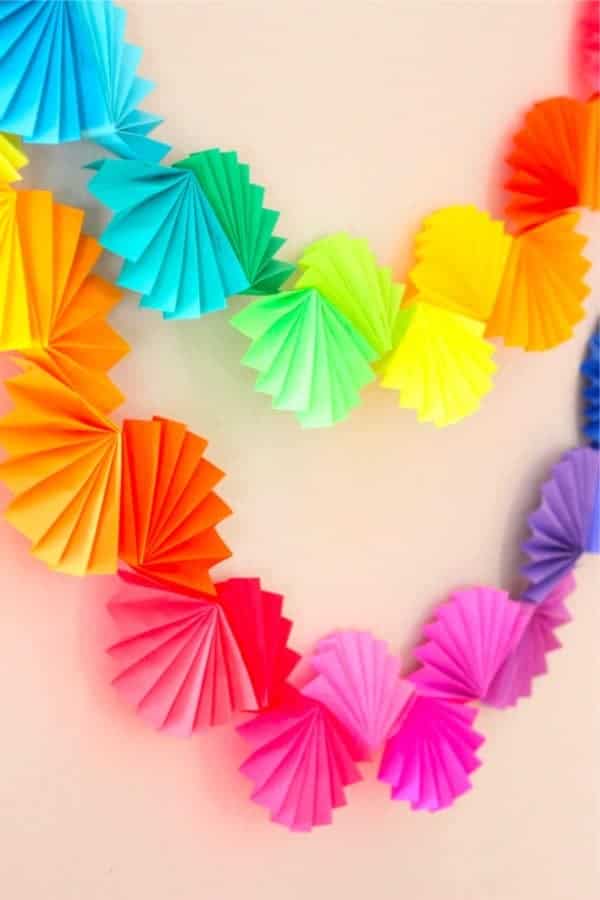 Rainbow Fan Garland