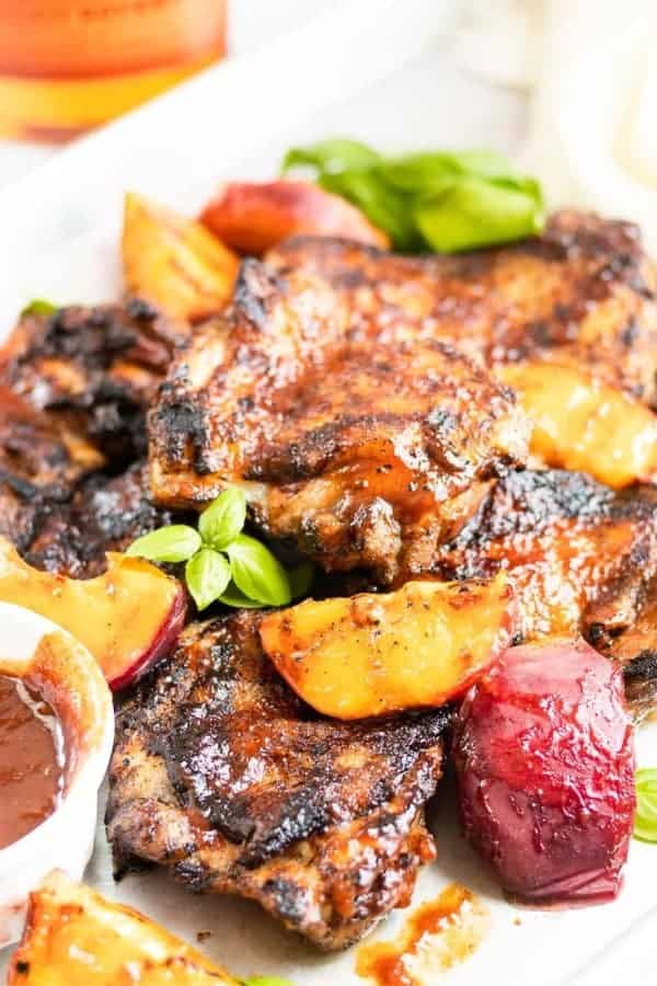 GRILLED BOURBON PEACH BBQ CHICKEN