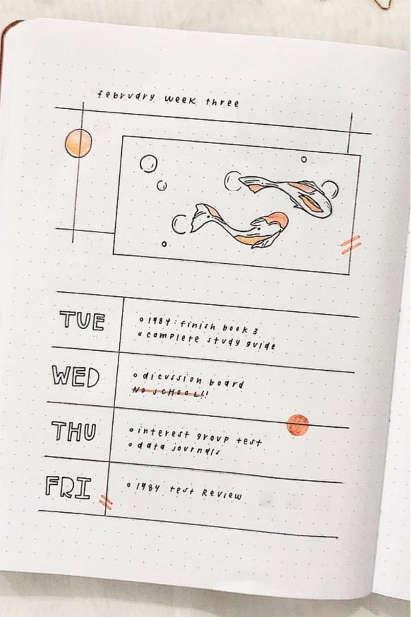 Orange Koi Weekly Layout