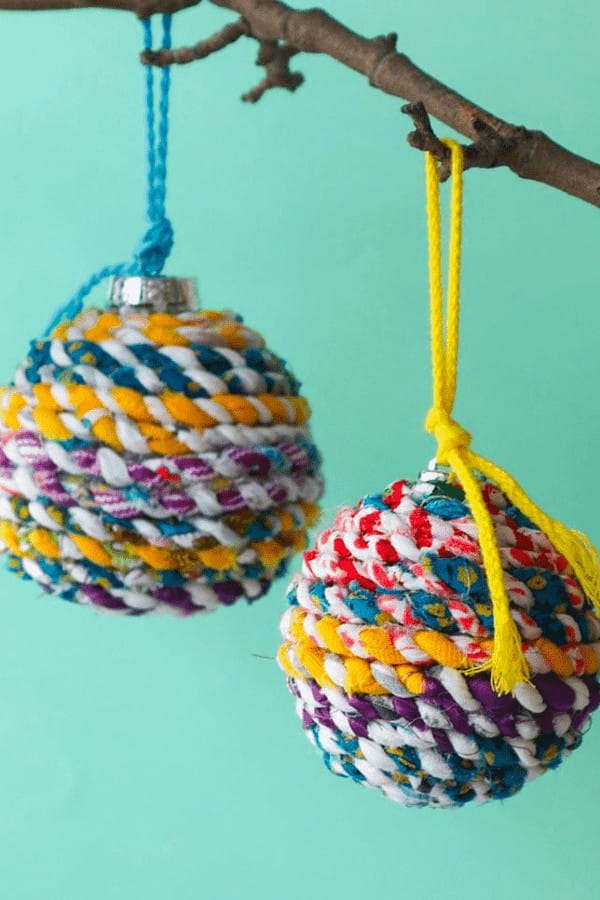 Scrap Fabric Twine Ornament