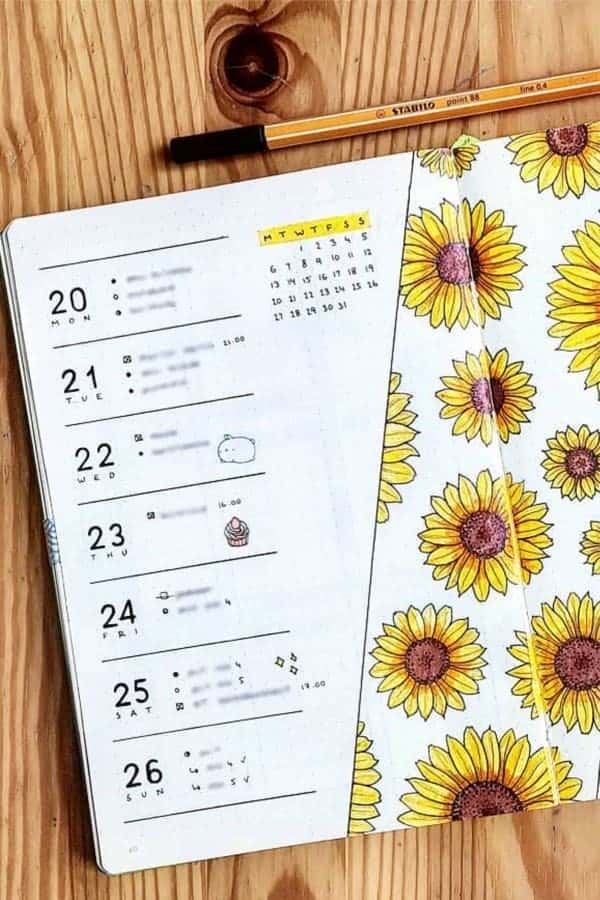 Sunflower Weekly Spread