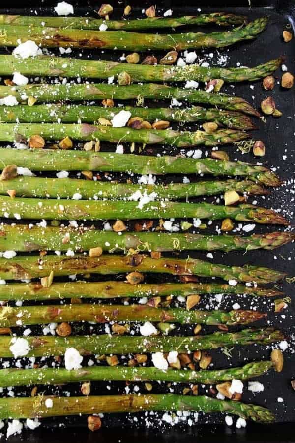 LEMON ROASTED ASPARAGUS WITH FETA