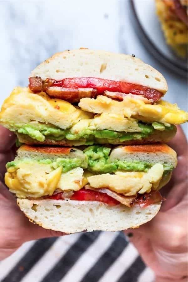 Bacon Egg and Avocado Breakfast Sandwich