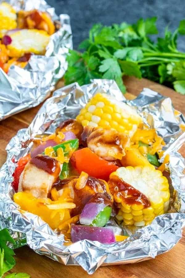 Cheddar BBQ Chicken Foil Packets