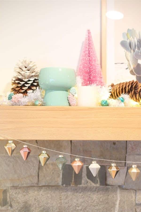 Easy Ornament Garland For Mantels