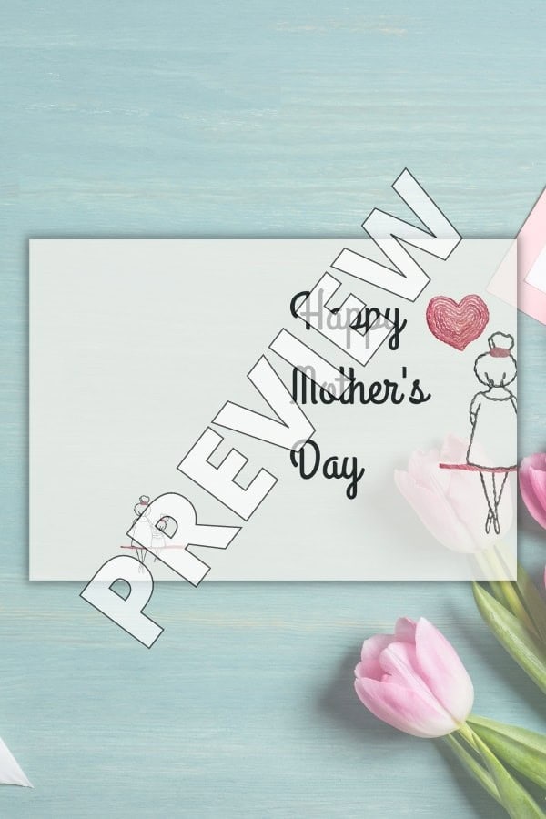 GRAY MINIMALIST HAPPY MOTHER’S DAY FOLDED CARD