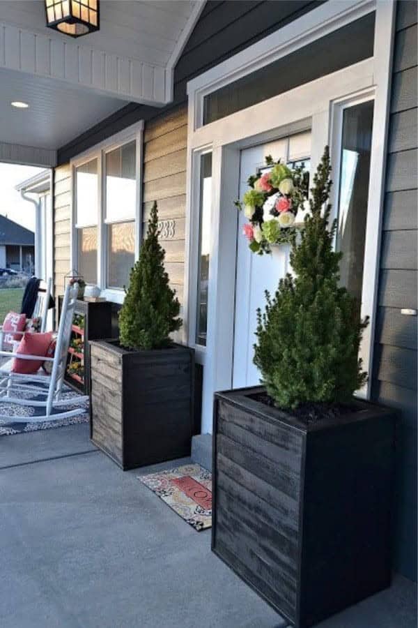 Black Planter Boxes From Pallets