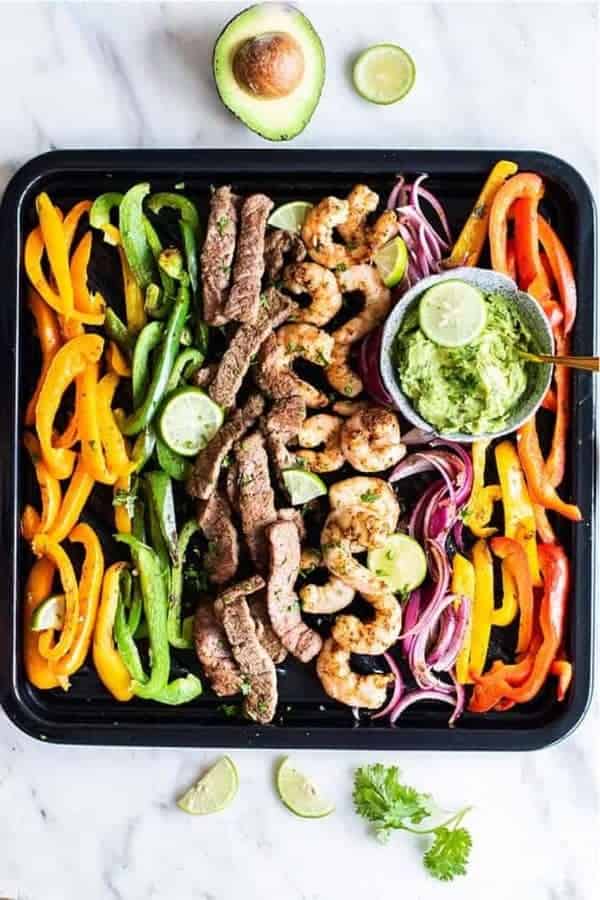 Beef and Shrimp Fajitas