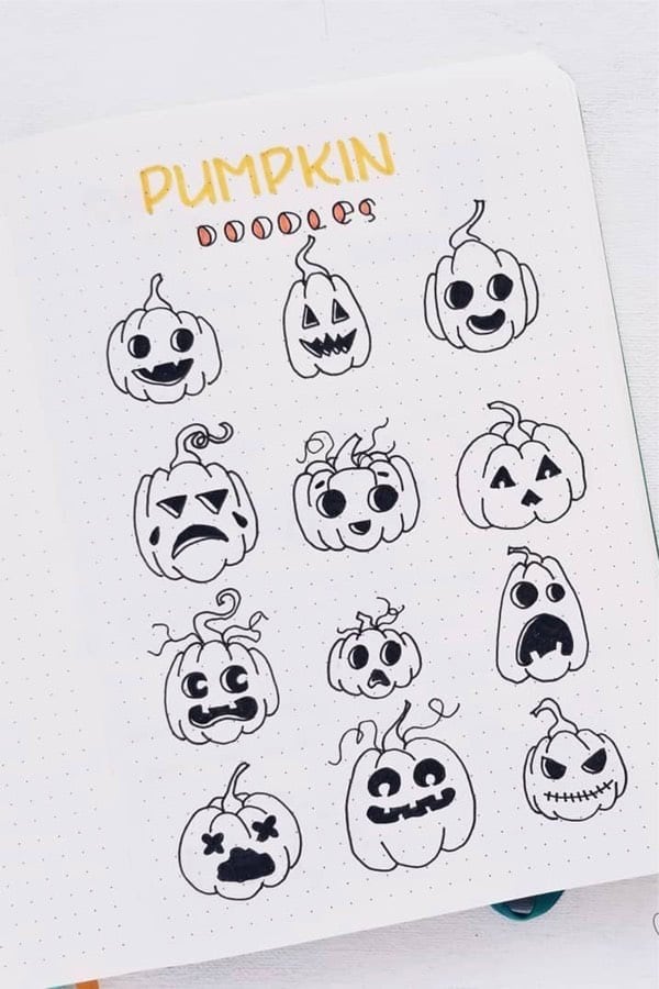 Pumpkin Face Doodles