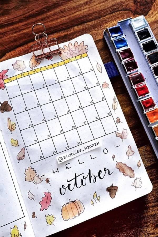 Hello October Monthly Spread