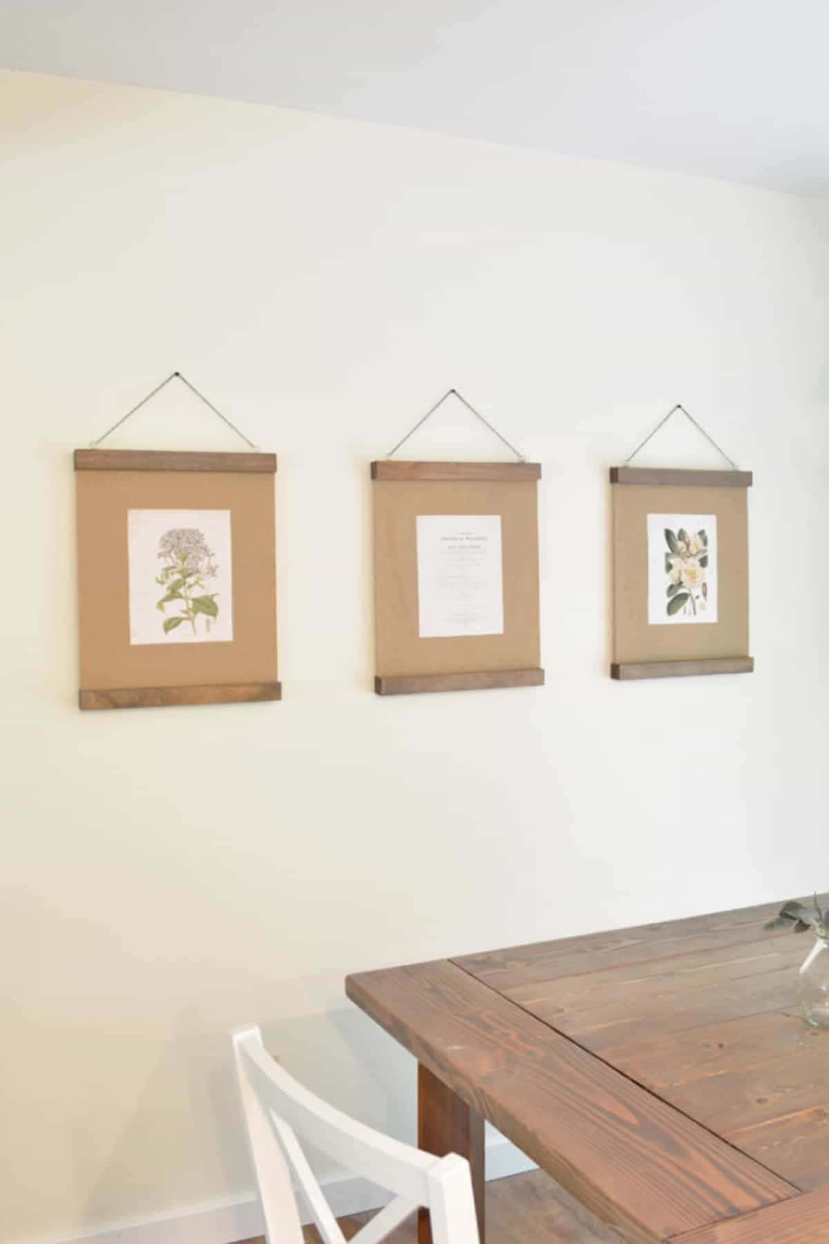 Modern Wood Picture Frame & Botanical Prints