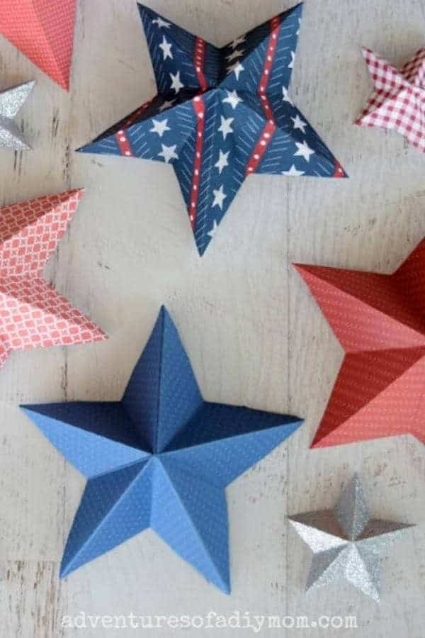 PATRIOTIC 3D PAPER STARS