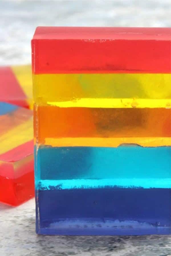 Melt and Pour DIY Rainbow Soap