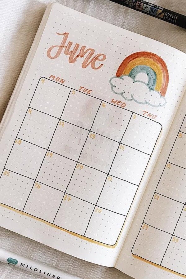 Rainbow Themed Monthly Spread