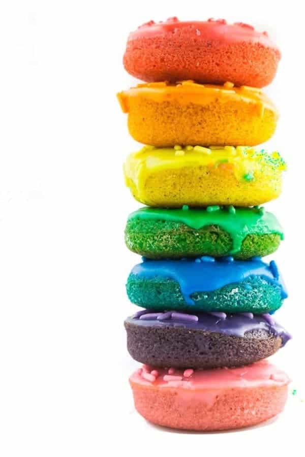 Easy Rainbow Donuts