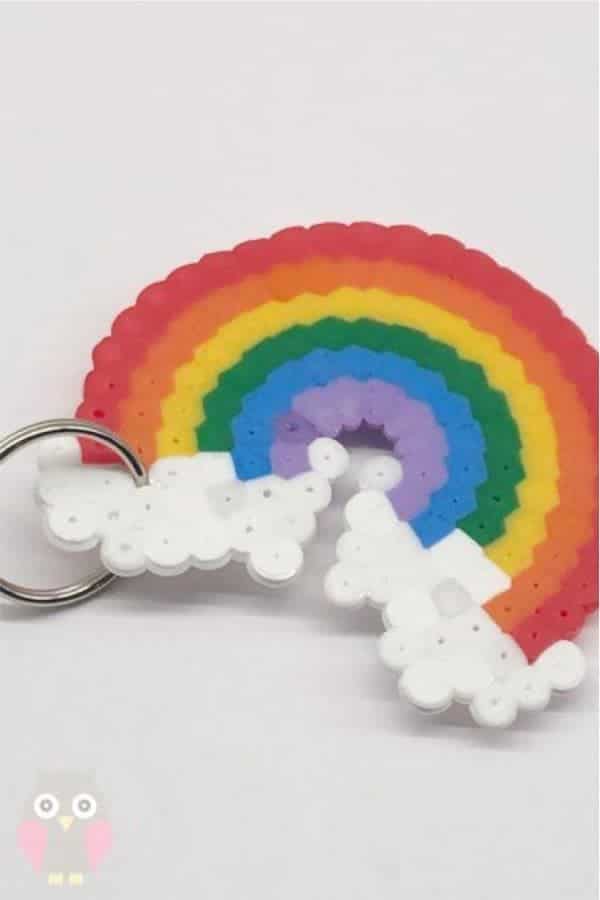 Hama Bead Rainbow Keychain DIY