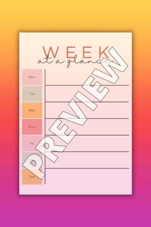 COLORFUL SUMMER WEEKLY PLANNER