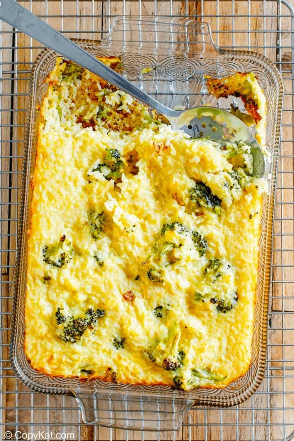 Cheesy Velveeta Broccoli Rice Casserole