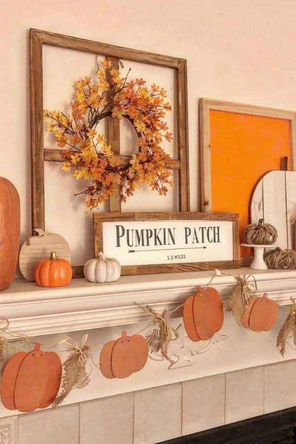 DOLLAR TREE PUMPKIN PATCH MANTEL