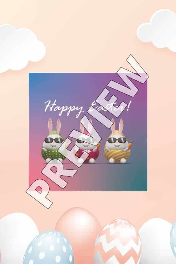 COLORFUL GRADIENT HAPPY EASTER CIRCLE STICKER