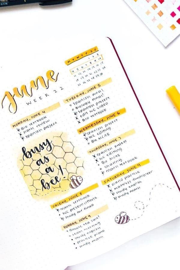 Yellow Weekly Spread