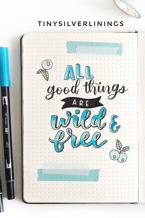 Blue Bullet Journal Quote