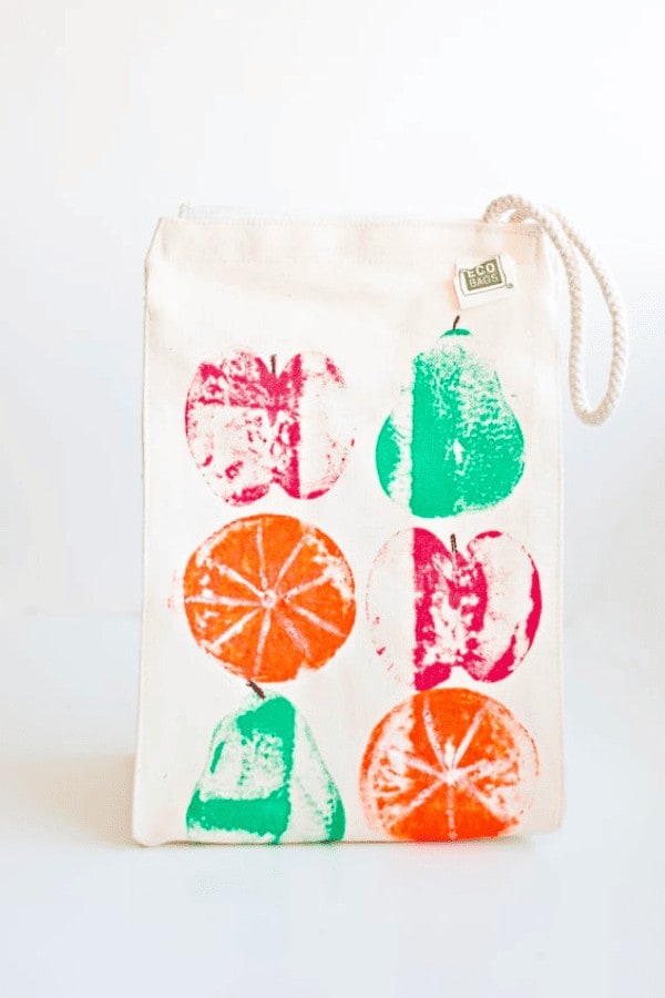 Fruit Stamped Lunch Bags