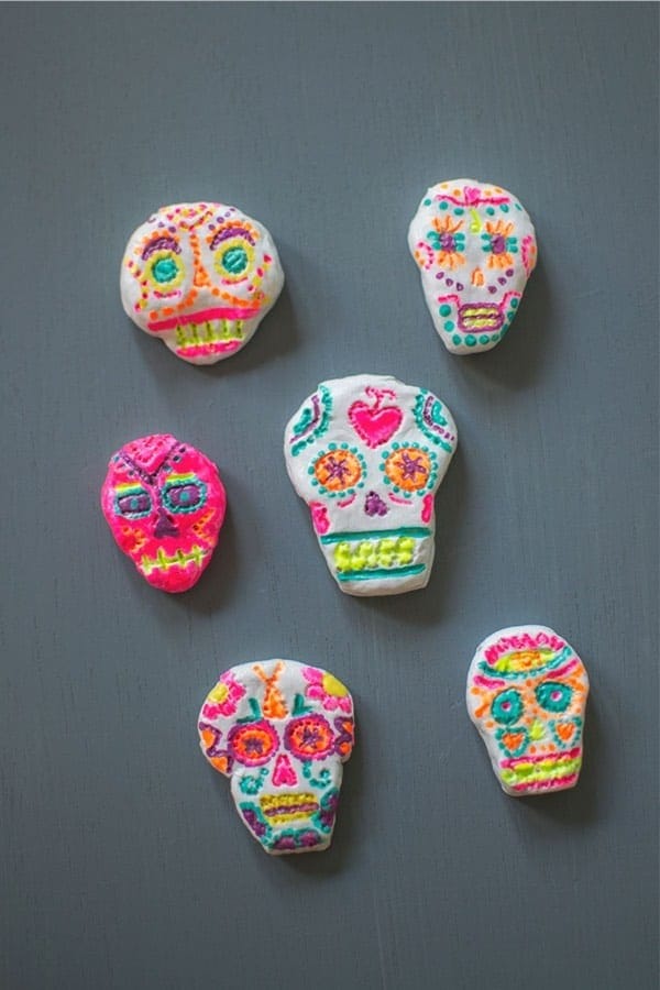 Clay Sugar Skull Bead Necklace