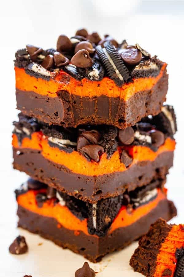 Loaded Halloween Cream Cheese Brownies