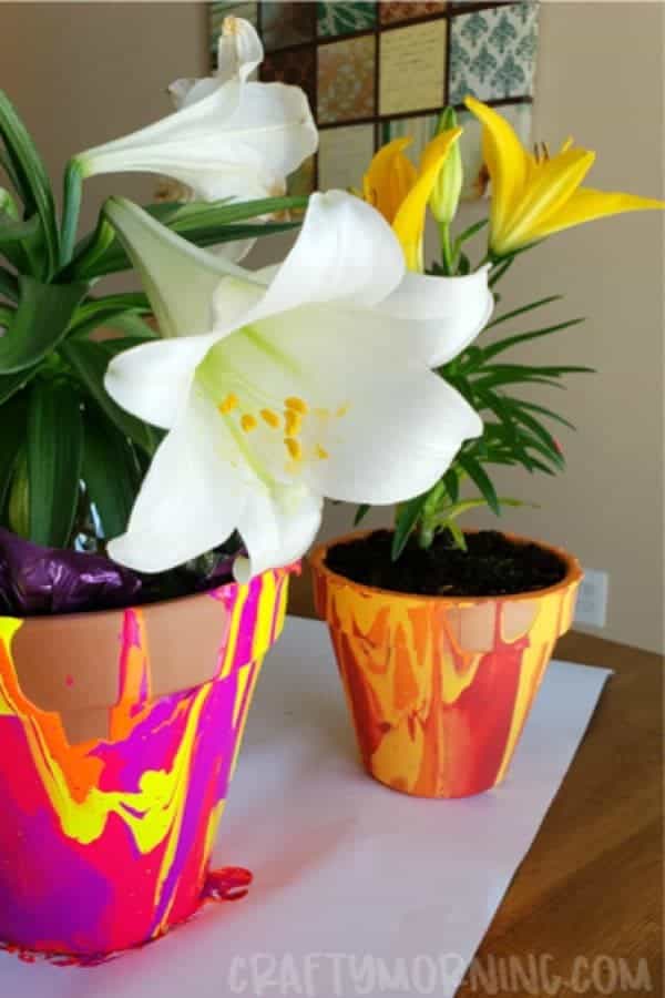 Paint Drip Flower Pots