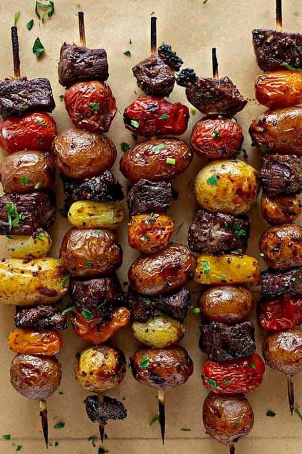 ROSEMARY GARLIC STEAK KEBABS