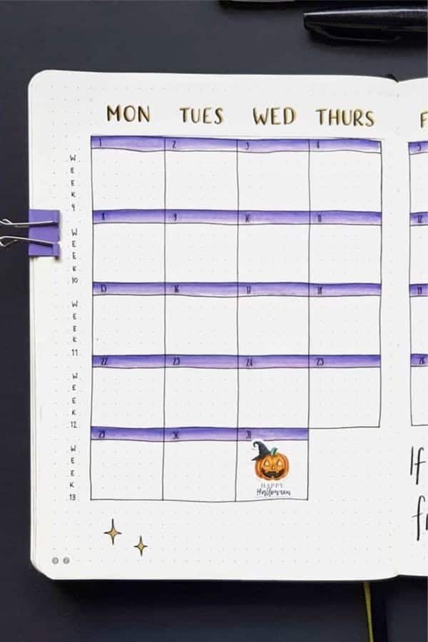 Purple Monthly Spread