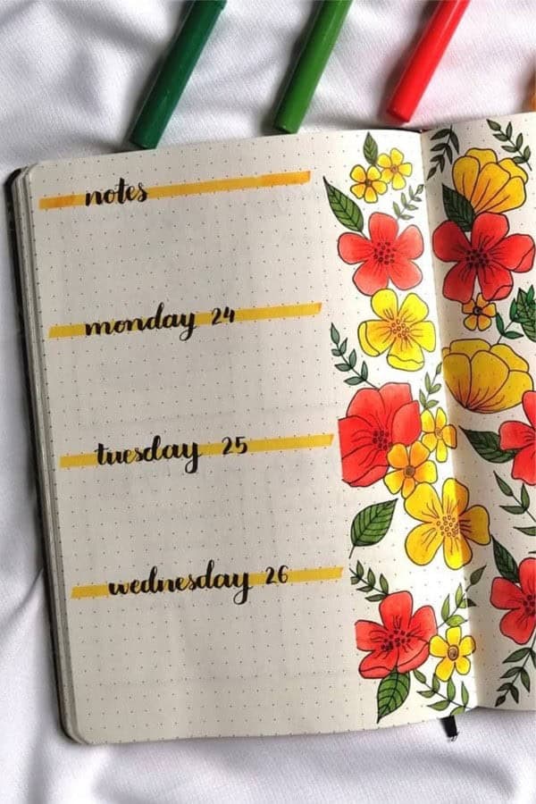 July Weekly With Flowers