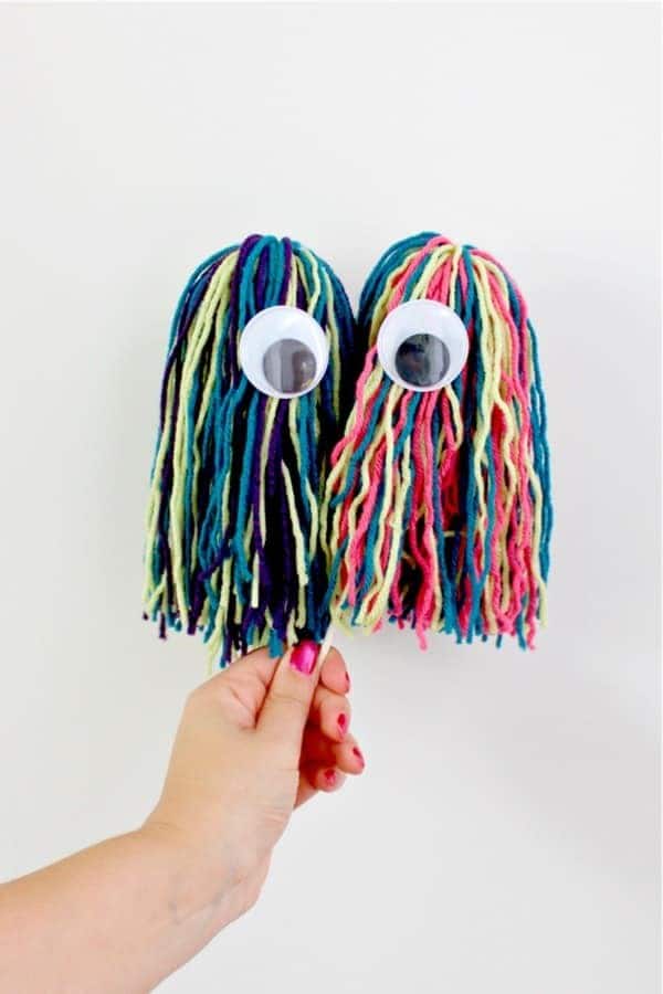 Yarn Monster Puppets For Kids