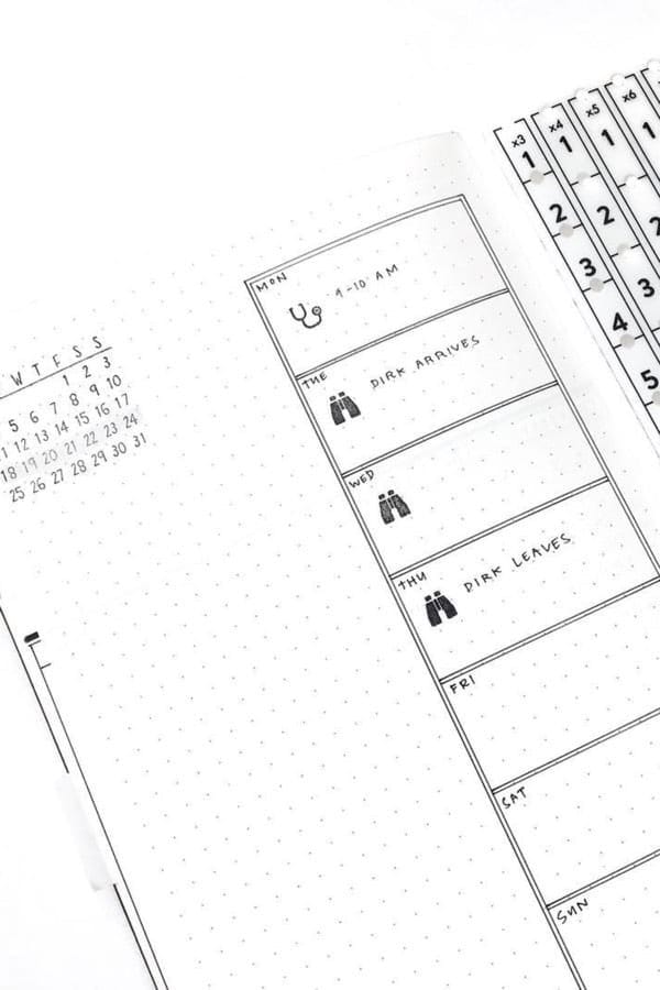 Vertical Weekly Spread