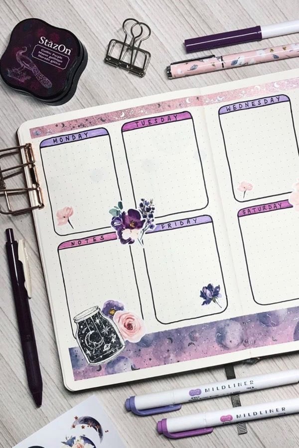 Purple Weekly Layout